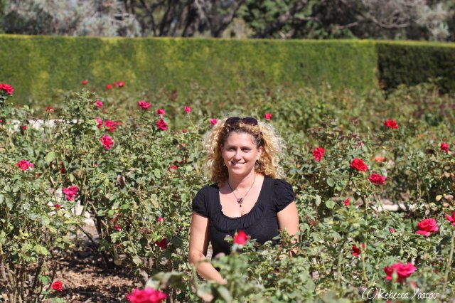 Rebecca at the rose garden